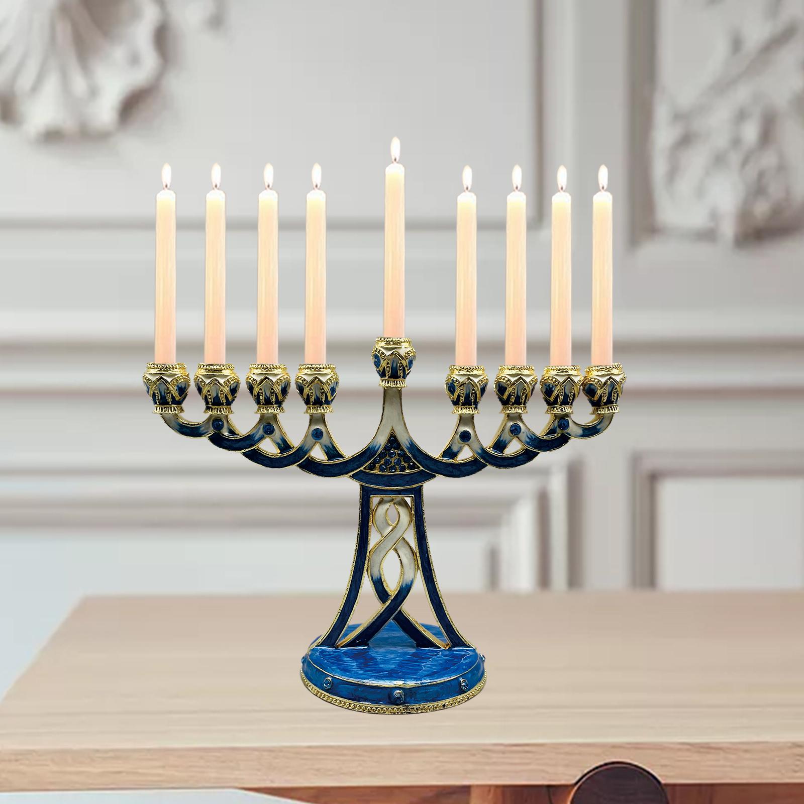Enameled Menorah Candle Holder - đánh giá và giá Candle Holder Decor