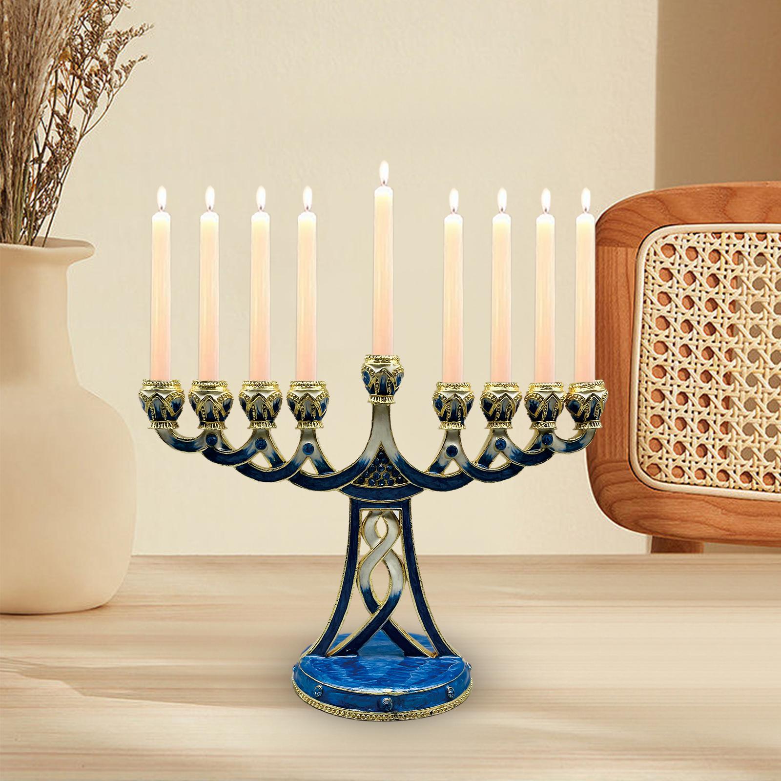 Enameled Menorah Candle Holder - đánh giá và giá Candle Holder Decor