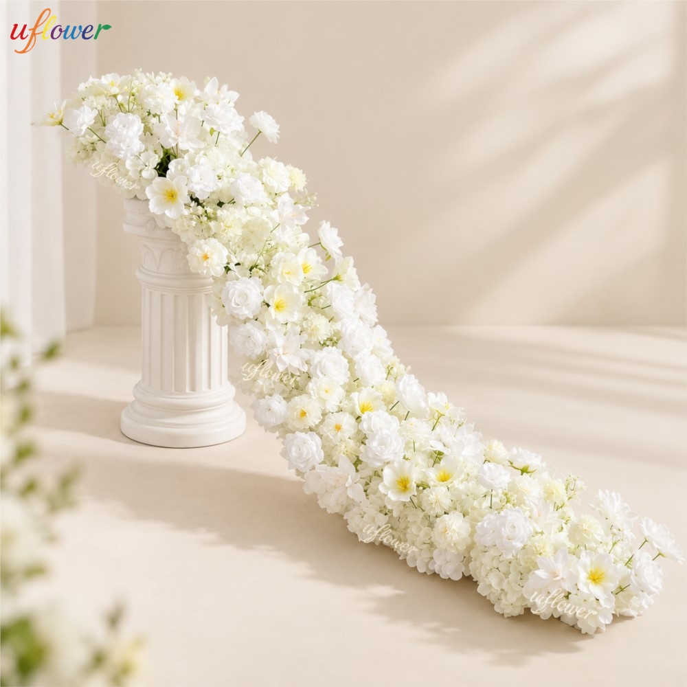 Uflower White Rose Hydrangea A - đánh giá và giá Table Runner