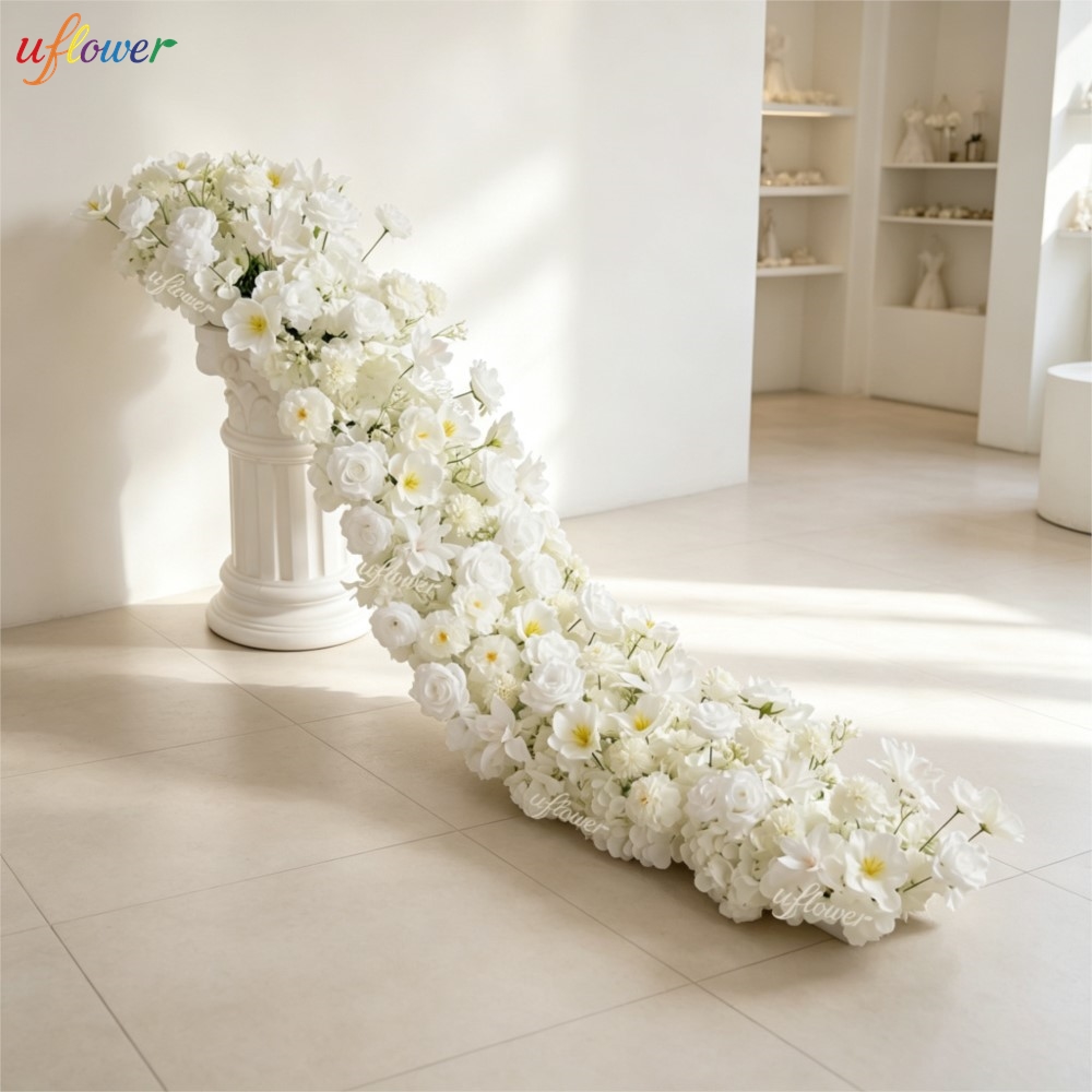 Uflower White Rose Hydrangea A - đánh giá và giá Table Runner