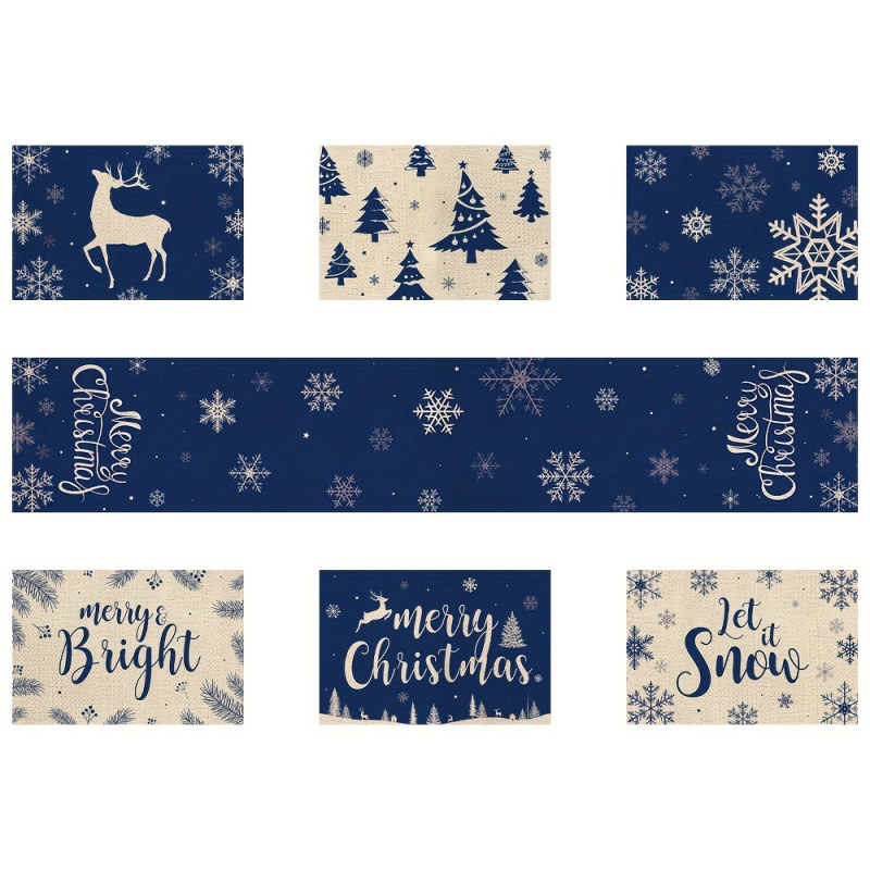 7-Piece Christmas Placemat and - đánh giá và giá Table Runner