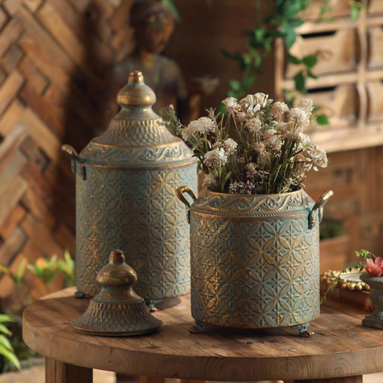 Patina Finished Metal Decorati - đánh giá và giá Vase Decor