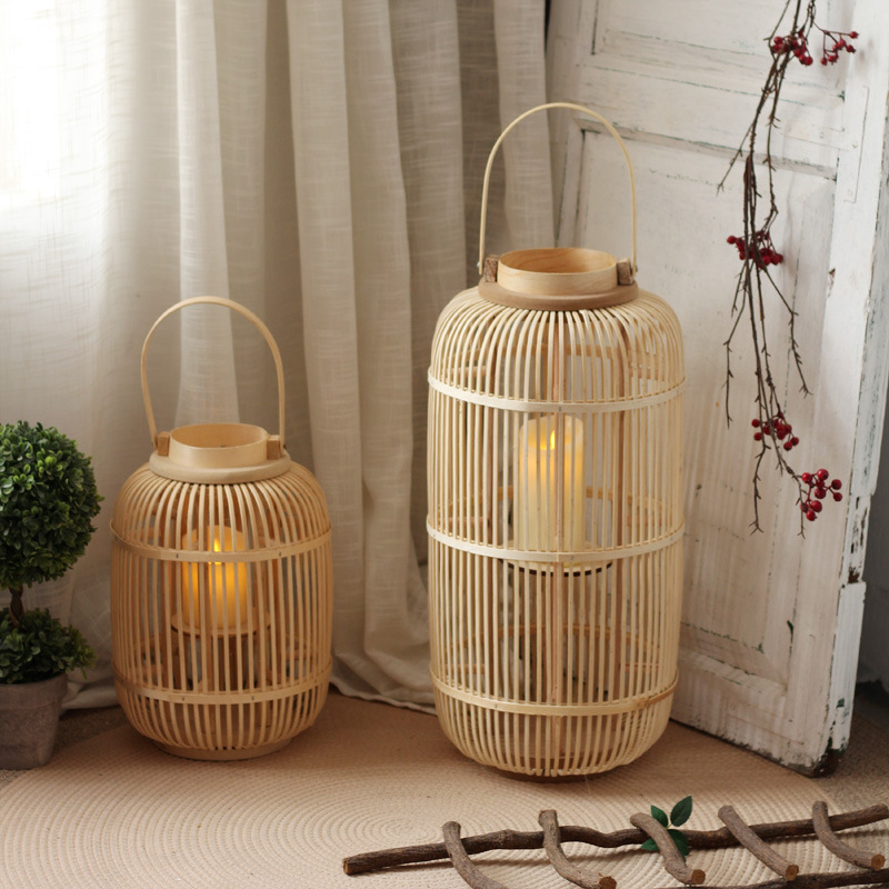 Handmade Bamboo Wind Lamp Floo - đánh giá và giá Candle Holder Decor