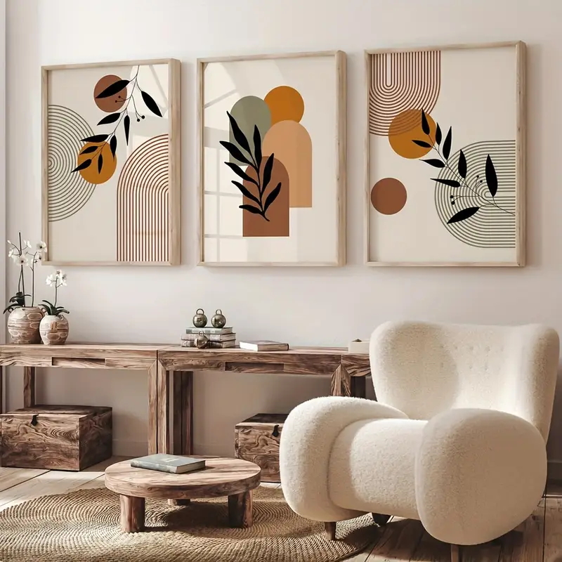3pcs Bohemian-style Plant Geom - đánh giá và giá Abstract Canvas Set